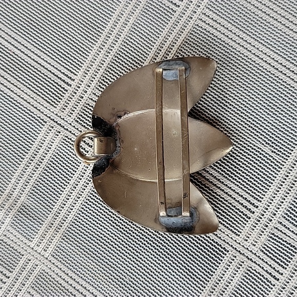 Vintage Silver Metal Pendant Scarf Slide - Picture 2 of 2